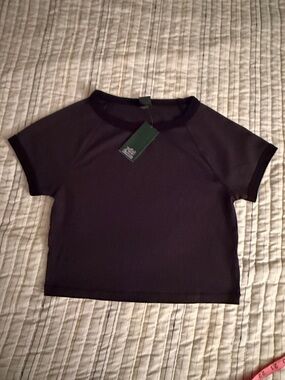 wild fable charcoal/Black Cropped Short-Sleeve Tee